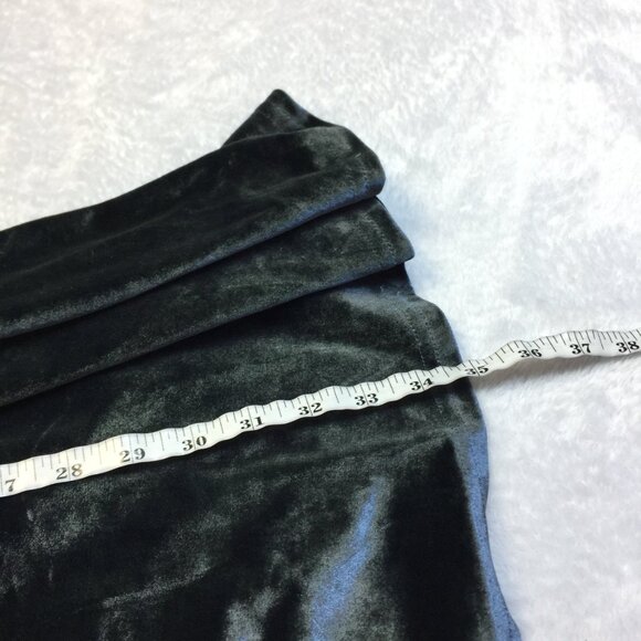 Frock Shop Fit & Flare Dress Size L Womans Gray Blue Stretch Velvet Long Sleeve - Picture 15 of 16
